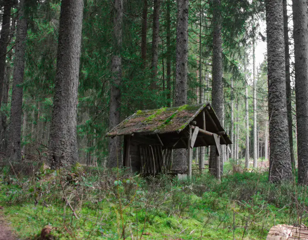 Secluded cabin deep in the woods